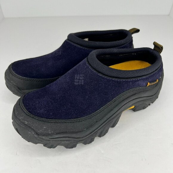 Columbia Womens BL 3200-476 Navy Blue Black Suede Slip On Size 6.5 Clog Shoes - Picture 1 of 10